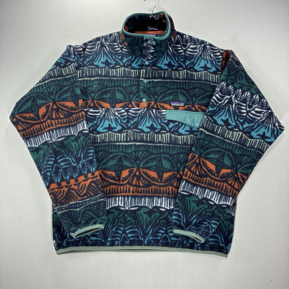 Patagonia Men’s M Synchilla Snap-T Fleece Arctic Collage Northern Green